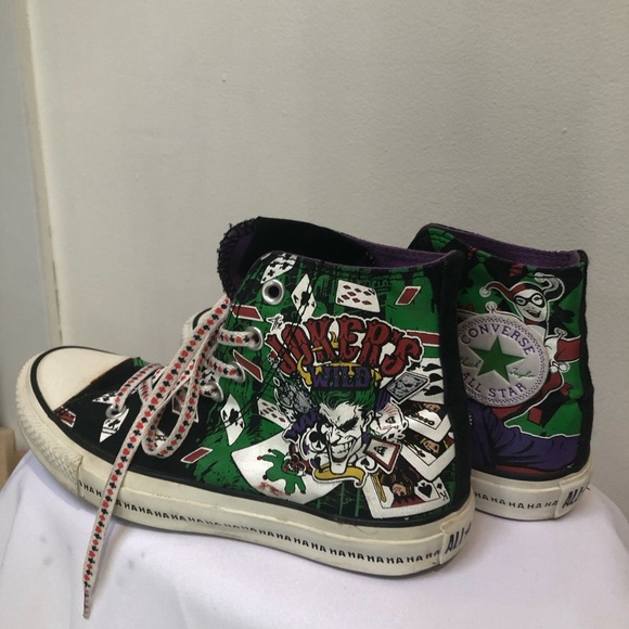 Chucks Joker Themed High-Top Sneakers - Picture 2 of 5